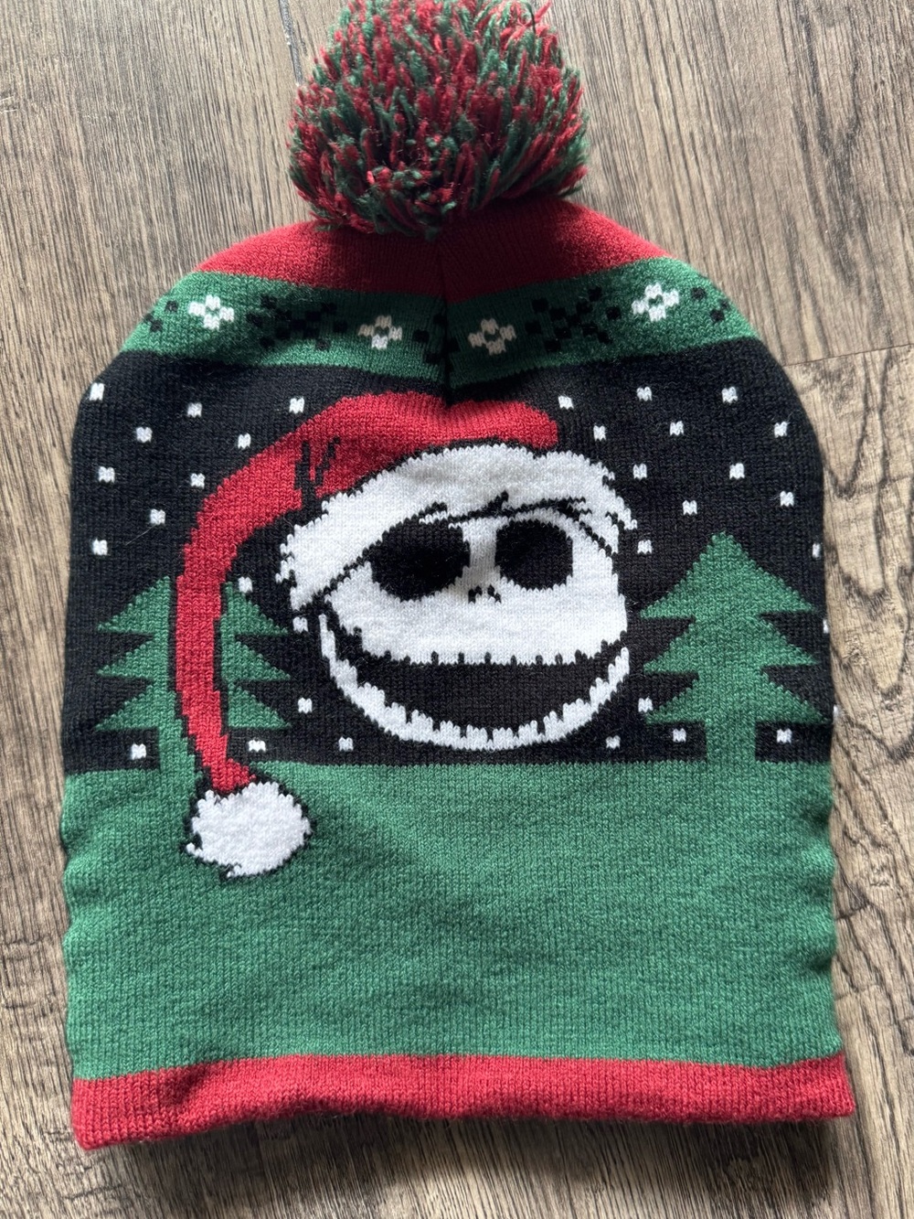 Disney Nightmare Before Christmas Jack Skellington Christmas Beanie with pom pom